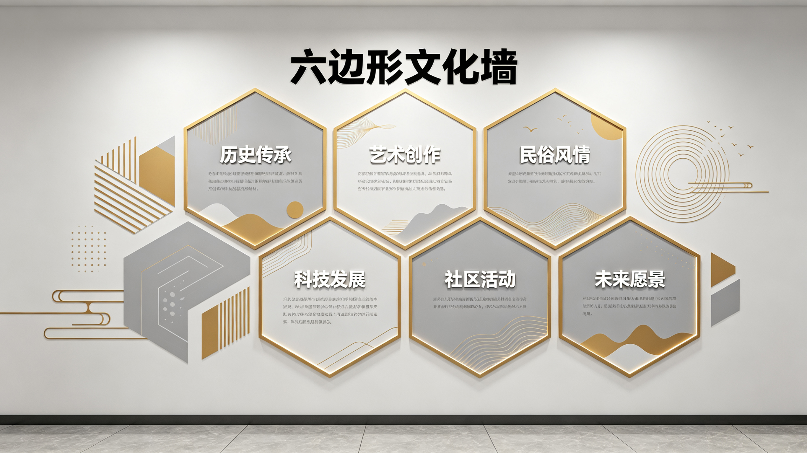 范县企业文化墙 | 六边形信息美学